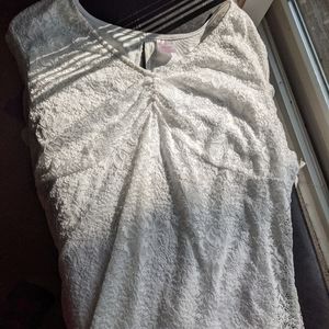 Women's white lace shirt